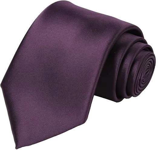KissTies Solid Satin Tie Pure Color Necktie Mens Ties + Gift Box