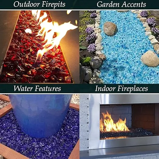Margo Outdoor Living 10 lb. 1/2" Chestnut Fire Glass for Natural or Propane Fire Pit Fireplace and Landscaping
