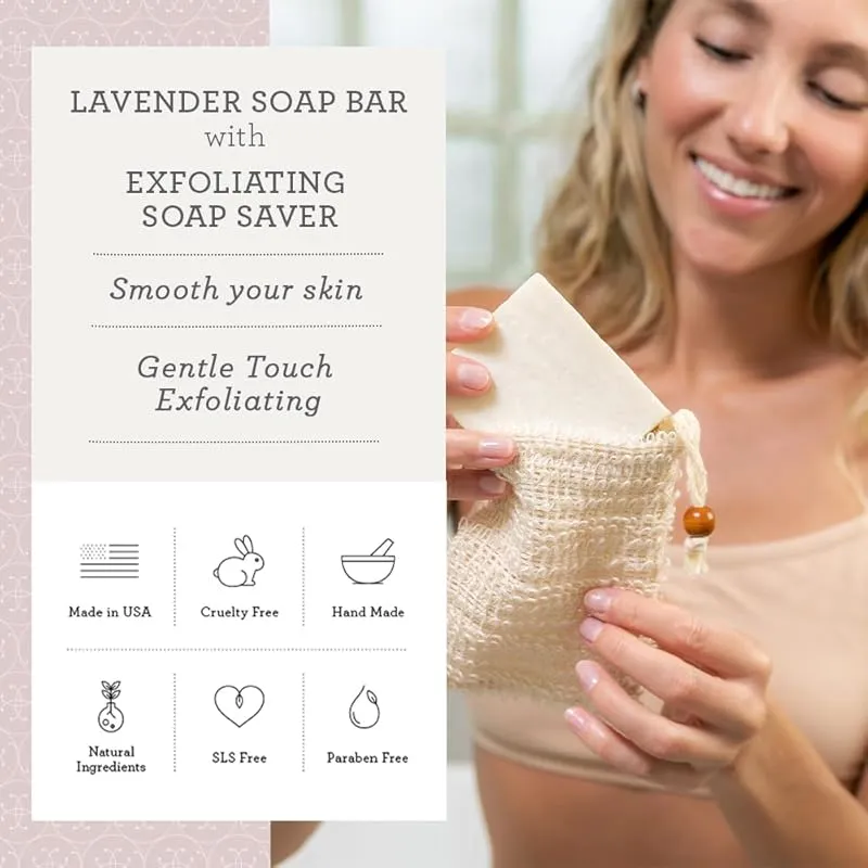 Lizush Luxury Spa Gifts for Her, Self Care Gifts For Women With Lavender Scented Candle, Soap Bar, Facial Mask, Lip Balm, Eye Mask, Door Hang Tag - With Love - 6 Piece Set