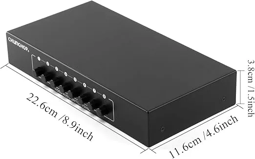 CHUNGHOP 8 in 2 Out 8 Way Composite AV Switcher 3 RCA Video L/R Audio Switch Box Selector 8 in 2 Out 8x2 HDTV LCD DVD STB Game Consoles RCA Switcher (8 in 2 Out)
