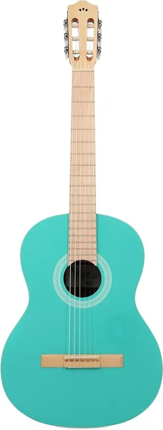 Cordoba Protégé C1 Matiz Classical Guitar in Aqua with Color-Matching Recycled Nylon Gig Bag
