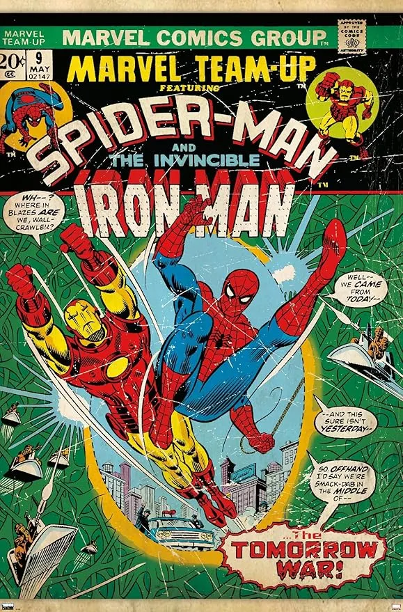 Trends International Marvel Comics Spider-Man - Iron Man Marvel Team-Up #9 Wall Poster, 22.37" x 34.00", Premium Unframed Version