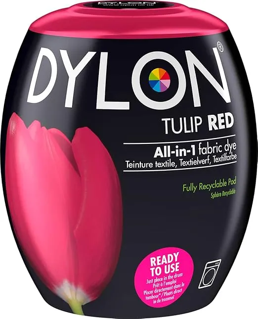 Dylon Washing Fabric Clothes Soft Furnishings Machine Dye Pod 350g 36 Tulip Red, 350 g (Pack of 1), 12 Ounce