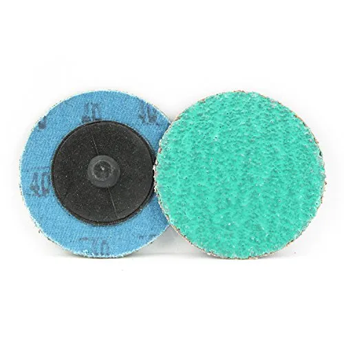 BHA Green Zirconia with Grind Aid Quick Change Sanding Discs Type R Male Roll On, 2" (40 Grit) - 25 Pack