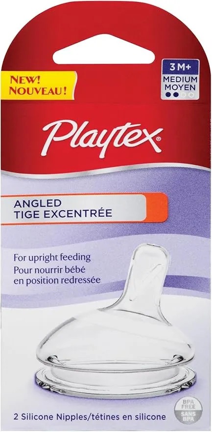 Playtex Angled Nipple - Medium Flow - 2 Count