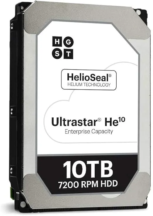 HGST Ultrastar He10 10TB SATA 6Gb/s 7200 RPM 256MB Cache 3.5-Inch Enterprise Hard Drive (HUH721010ALE604) (Renewed)