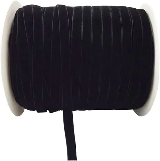 10 Yards Black Velvet Ribbon Spool