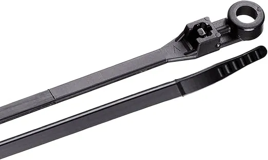 Gardner Bender 45-308MTUVB Mounting Cable Tie, 8 Inch., 50 lb. Tensile Strength, Wire / Cord Management Industrial and Household Use, Nylon Zip Tie, 15 Pk., UV Resistant Black