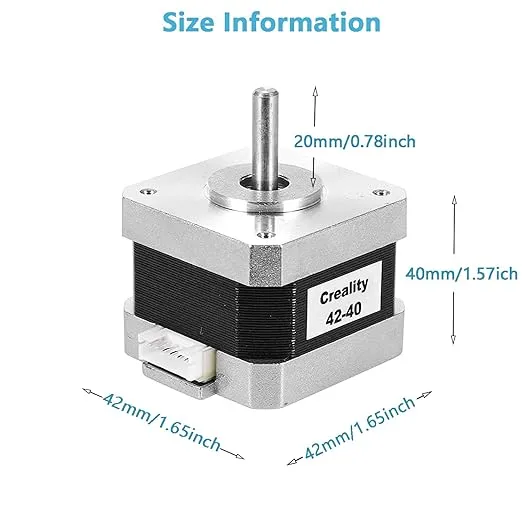 Creality Official 42-40 Stepper Motor with Extruder Gear, 2 Phase 1A 1.8 Degree 0.4 N.M for 3D Printer Extruder, Compatible with E-axis of Ender 3/Ender 3 V2/Ender 3 pro/Ender 5/CR-10 3D Printer
