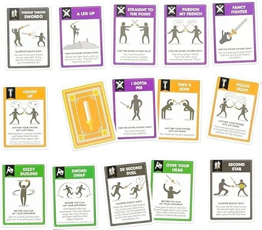 Let's Hit Each Other with Fake Swords by Exploding Kittens - 3-6 Players - Ages 7+ - 15 Minutes to Play - A Sword Fighting Card Game - Party Game, Family Game Night, Kid and Adult Card Game