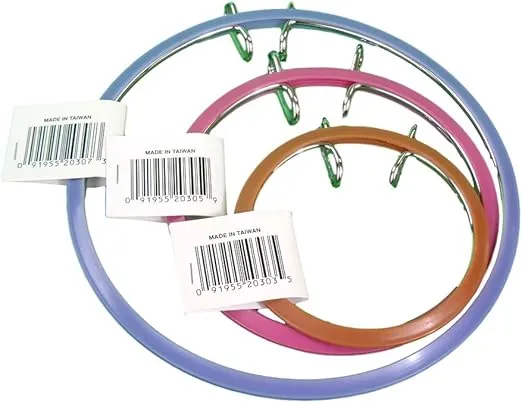 Frank A. Edmunds Assortment, 3.5-inch, 5-inch and 7-inch Spring Tension Embroidery Hoops,CNSTH-A3557, Set of 3