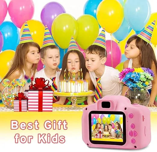 PROGRACE Kids Camera Girls Gift - Camera for Kids Dual Selfie Children Camera Age 3 4 5 6 7 8 9 Year Old Kids Digital Camera Toys for Kids Birthday Gift for Girls Kids Video Camera Pink
