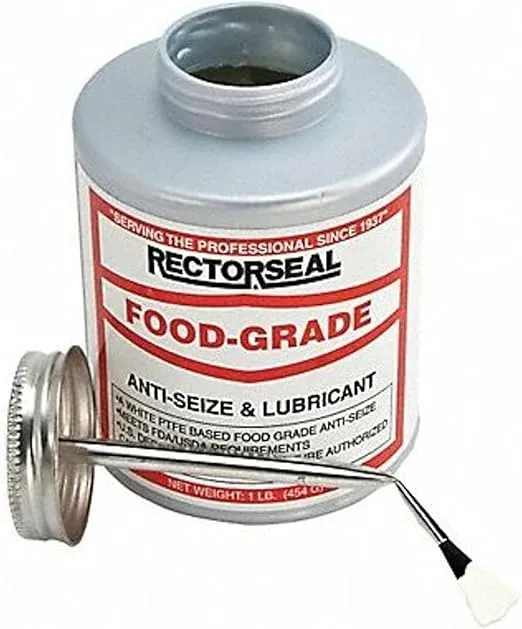 Rectorseal Food Grade Anti-Seize, 16 oz., Brush-Top Can, Non-Metallic, Paste, -65°F, 1800°F - 1 Each