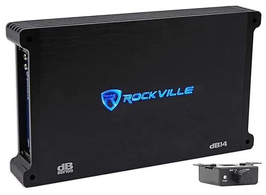 Rockville dB14 Mono Car Amplifier, 4000W, Class-D, Dyno-Certified, Subsonic Filter, EQ, Crossover, Bass Remote, Perfect for Subwoofers, and Car Audio