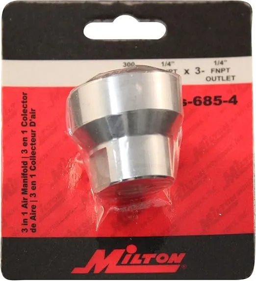MILTON S-685-4 Three in One 1/4"" FNPT Hose Manifold"