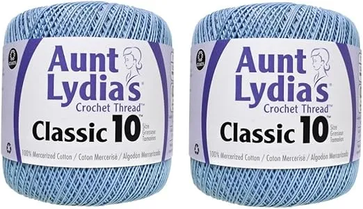 Aunt Lydia's Crochet Thread - Size 10 - Delft (2-Pack)