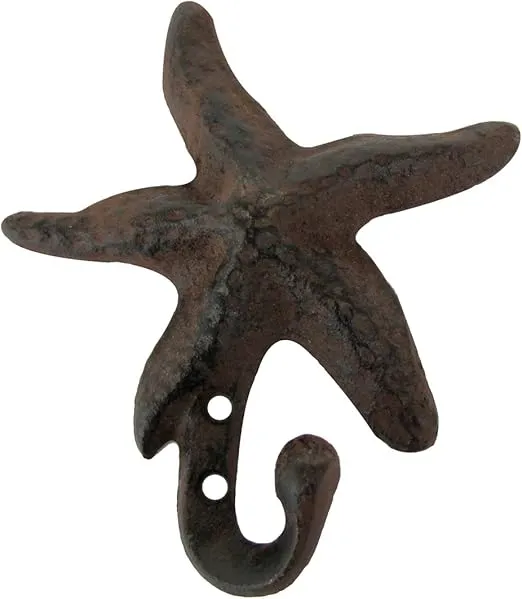 TG,LLC Treasure Gurus Cast Iron Nautical Starfish Wall Hook