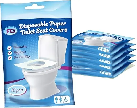Disposable Toilet Seat Covers Flushable Paper Travel Pack (200-Count)