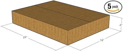 24" x 18" x 4" Corrugated Boxes 32 ECT (Pack of 5-24x18x4) | Quality moving boxes. Great for shipping boxes for Business, office or home.