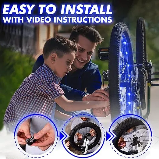 Activ Life 2-Tire Pack LED Bike Wheel Lights with Batteries Included! Get 100% Brighter and Visible from All Angles for Ultimate Safety and Style