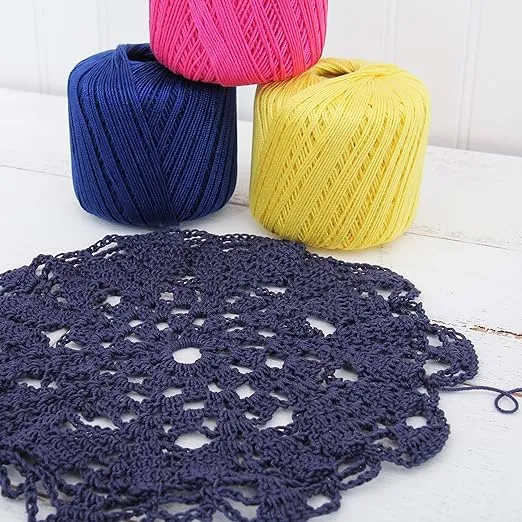 Threadart 100% Pure Cotton Crochet Thread - Black - Size 10 and 3 - Singles and Bulk Packs Available - Size 3 - Color 13