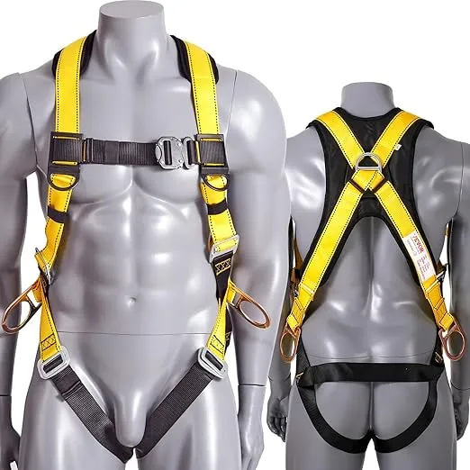 VEVOR Safety Harness, Full Body Harness, Safety Harness Fall Protection with Added Padding, and Side Rings and Dorsal D-Rings