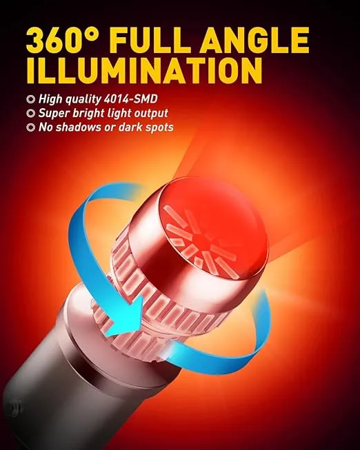 AUXITO 1156 LED Bulb Red 400% Super Bright 7506 BA15S P21W LED Replacement with Projector for Taill Brake Backup Reverse DRL Signal Parking Lights, Pack of 2