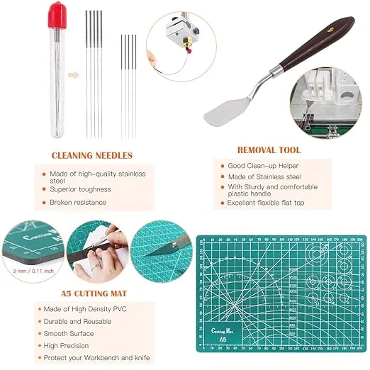42 Piece 3D Print Tool Kit Includes Debur Tool, Cleaning and Removal Tool with Storage Bag, 3D Printer Tool Set for Cleaning, Finishing and Printing 3D Prints