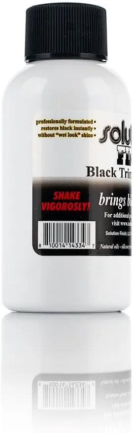 Black Plastic & Vinyl Trim Restorer - Use for Car and Truck Detailing, No Wet Look, Instantly Revives Color to Trim, Bumpers, Mud Flaps, Etc., Black (2 oz)