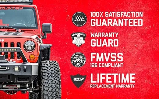 Rough Country 8" Front Tubular Fender Flares for 07-18 Jeep Wrangler JK - 10531