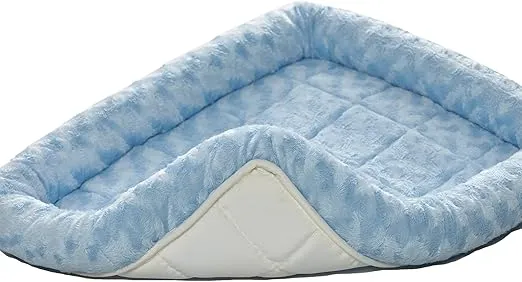 MidWest Homes for Pets Bolster Dog Bed 36L-Inch Blue Dog Bed or Cat Bed w/ Comfortable Bolster | Ideal for Intermediate Dog Breeds & Fits a 36-Inch Dog Crate | Easy Maintenance Machine Wash & Dry