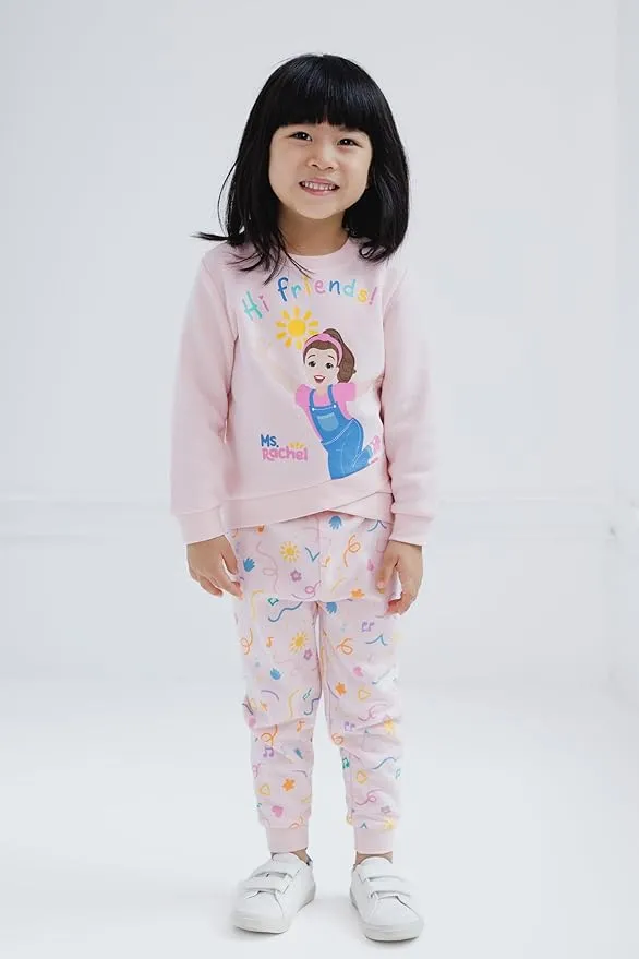 Ms. Rachel Fleece Crossover Sweatshirt and Jogger Pants Outfit Set Infant to Toddler Sizes (12 Months - 5T)