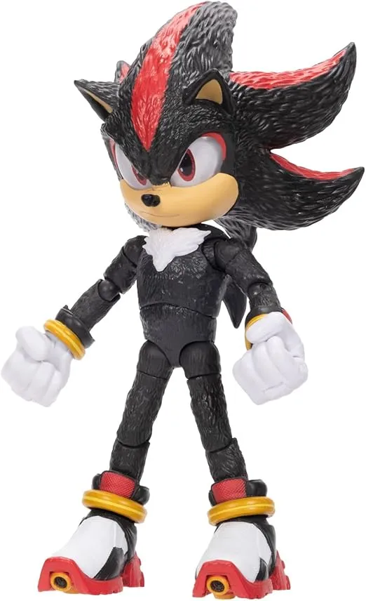 Sonic The Hedgehog Sonic 3 Movie Action Figures 5-Inch Shadow Collector Toy Figure, Highly Articulated for Boys Girls - Officially Licensed 3 Movie Product