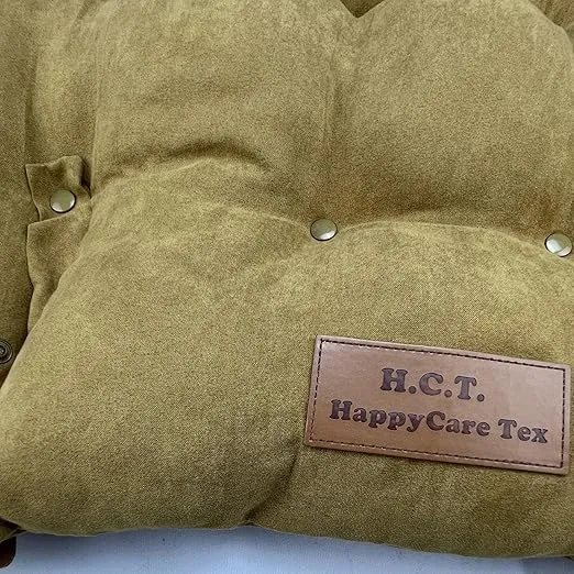 Happycare Textiles Suede Fluffy Multi Functional PET Bed/MATS with Pillow, 37X26, Yellow