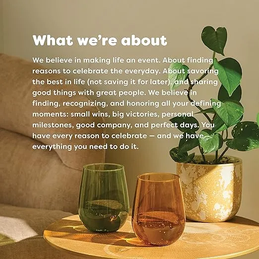 TOSSWARE RESERVE 16oz Stemless Wine - Color Series SET OF 4, Premium Quality, Tritan Dishwasher Safe & Heat Resistant Unbreakable Plastic Drinking Glasses