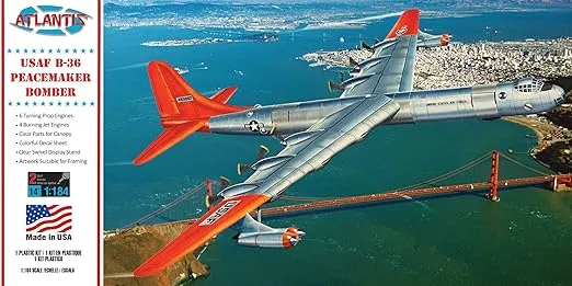 ATLANTIS TOY & HOBBY Plastic Model Kit with Swivel Stand-B-36, B-36 Peacemaker