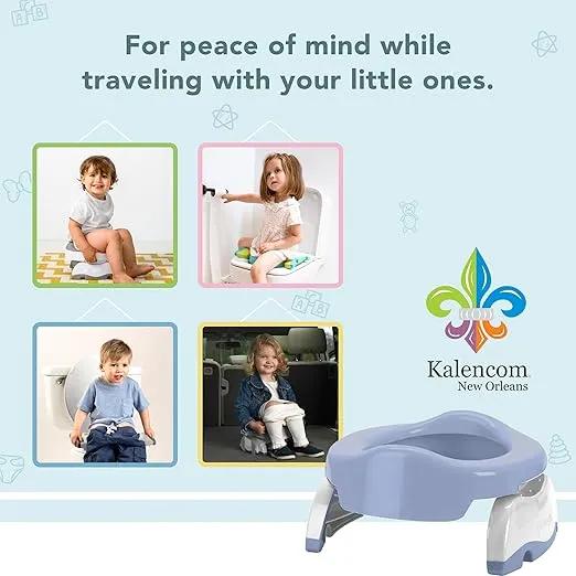 Kalencom Potette Plus 2-in-1 Travel Potty and Trainer Seat - Dual-Purpose Potty Training Toilet Seat - Portable Potty for Toddler Travel - With Durable, Lock-In Legs and Splash Guard - Misty