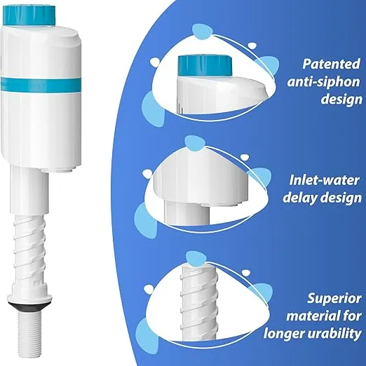 Upgrade Your Toilet with SAMODRA Silent Toilet Fill Valve, Water-Saving Flush Valve Replacement Kit - Installs in Minutes!