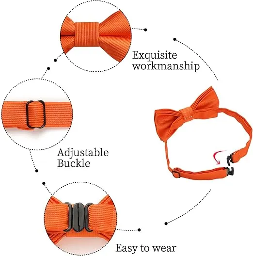 Enlision Bow Ties for Boys Pre Tied Toddler Bow Tie Adjustable Silk Kids Bowtie with Pocket Square Set For Wedding Party