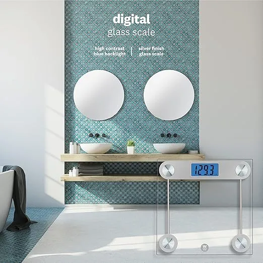 Weight Watchers Scales by Conair Scale for Body Weight, Digital Bathroom Scale in Clear