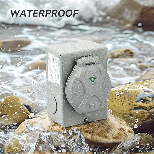 Pre-Drilling 50 Amp Generator Inlet Box RVMATE, NEMA SS2-50P Power Inlet Box, 125/250V, 6250/12500W 50a Power Inlet Box, ETL Listed, Waterproof for Outdoor Use