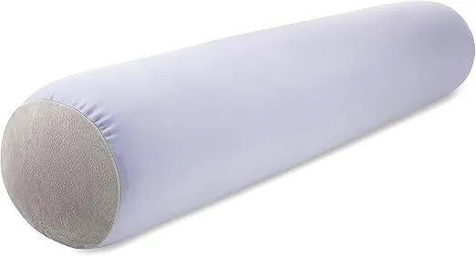 Straight Body Pillow, Full Size Premium Microbead,Side Sleeping / Maternity Pregnant Women, Supportive ,Fluffy, Breathable, Cooling, 85/15 spandex/nylon Silky Feel Anti-Aging - 48 X 8 - Silver Mist