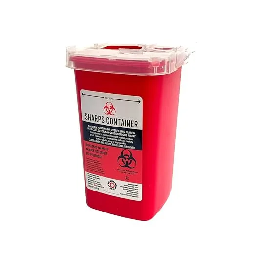 Sharps Container for Professional and Home Use - 1 Quart or 2 Quart - Needle and Syringe Disposal (1 Quart/1 Liter x1)