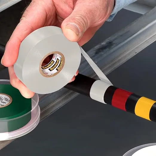 3M Scotch 35 Polyvinyl Chloride Color Coding Electrical Tape, 0 to 221 Degree F, 1250V/mil Dielectric Strength, 66' Length x 3/4" Width, Gray