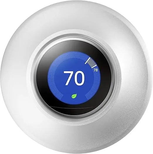 Metal Nest Learning Thermostat Wall Plate Compatible with Nest Learning Thermostat 3rd 2nd 1st Generation Silver (Wall Plate Only &2020 Nest Thermostat Can't Be Used)