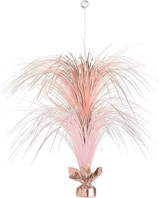 Elegant Rose Gold/Blush Foil & Metal Large Spray Centerpiece - 28" (1 Pc) - Perfect for Celebrations & Party Decor