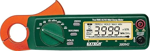 Extech 380942 True RMS 30 Amp AC/DC Mini Clamp Meter