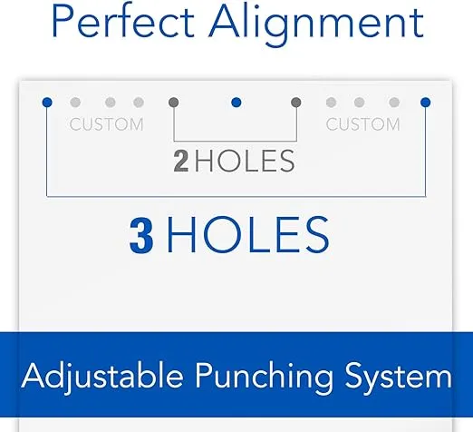Swingline 3 Hole Punch, 10 Sheet Capacity Three Hole Puncher 3 Ring, Adjustable 2-3 Hole Paper Punch, Precision Pro, Black & Silver (74037)