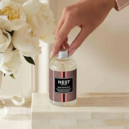 NEST Fragrances Rose Noir & Oud Reed Diffuser Refill, 5 Fluid Ounces, 5.9 Fl Oz (Pack of 1), Rose Noir & Oud