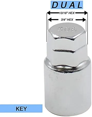 Wheel Accessories Parts 14x1.5 Chrome - Cone Seat - Premium Lug Bolt Wheel Lock Set (28mm Long) (Set of 4 + Key) (14x1.5, Chrome)